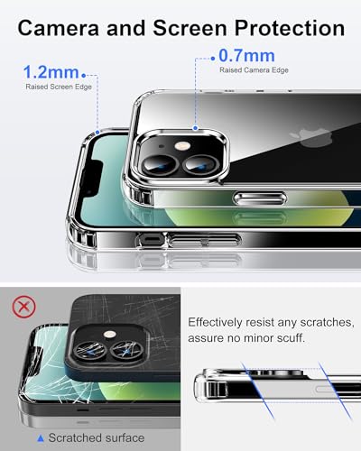 Image of HOOMIL Case for iPhone 12 and iPhone 12 Pro 6.1-Inch, Non-Yellowing, Drop Protection, Anti-Scratch Transparent Hard Back Phone Cover - Black