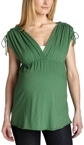 9Seed Women's Maternity Ruched Tie Top, Vine