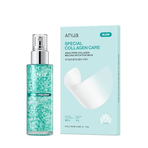 Anua PDRN Special Neck Routine, Glow Spray Serum & Collagen Patch...