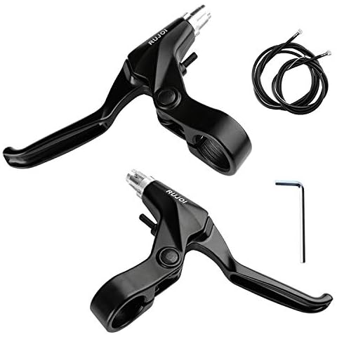 RUJOI Bike Brake Lever Set,1 Pair Aluminum Alloy Bicycle Brake Handle with 2 Set Bike Brake Cable Wire and Housing for Mountain Bike,MTB, Road Bike, Folding Bike, 2.2cm Diameter Cover