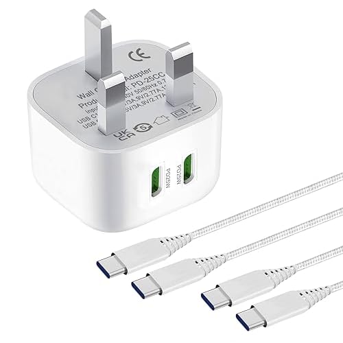 Dual USB C 25W Charger Plug and Cable for Samsung Galaxy A55 A25 A54 5G/A35 A53/A14 A25 A52 A52S A13/S24/S24 Ultra/S22 Plus/S21 FE/A05S,Z Fold 4 5,Z Filp,Note 20/10,Super Fast Phone Charging Adapter