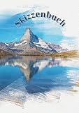  Skizzenbuch: A4 Skizzenheft mit künstlerischem Cover vom Matterhorn, Zermatt - ein ideales Geschenk für Künstlerinnen und Künstler