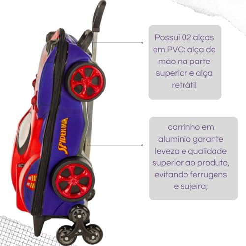 Mochila Escolar com Rodinha, Spider-Man, Maxtoy