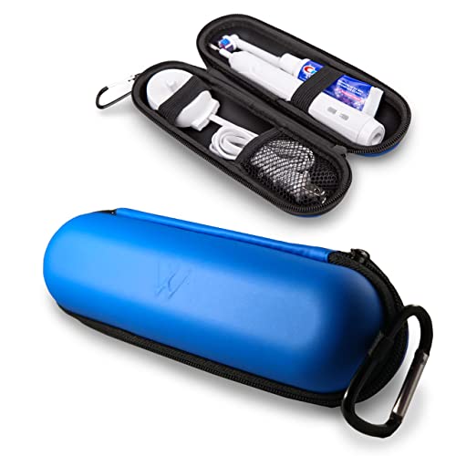 Estojo para escova de dentes elétrica Wilken | Estojo de viagem universal | Compatível com Oral B Pro, Phillips Sonicare e mais | (azul)
