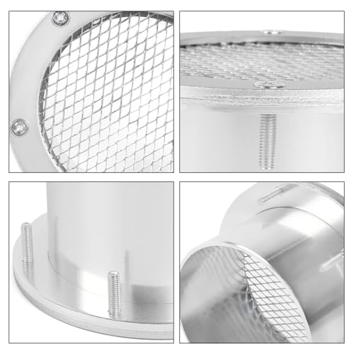 Image of BARTOO Bumper Intake Air Duct Vent Car Mesh Grille Inlet Cover, Racing Trim Hood Scoop Accessory Modification, Silver