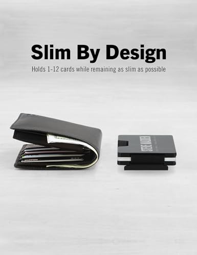 Steve Madden Men's Minimalist Wallet Credit Card Holder Removable Money Clip, Black, 3.5 x .25 x 24