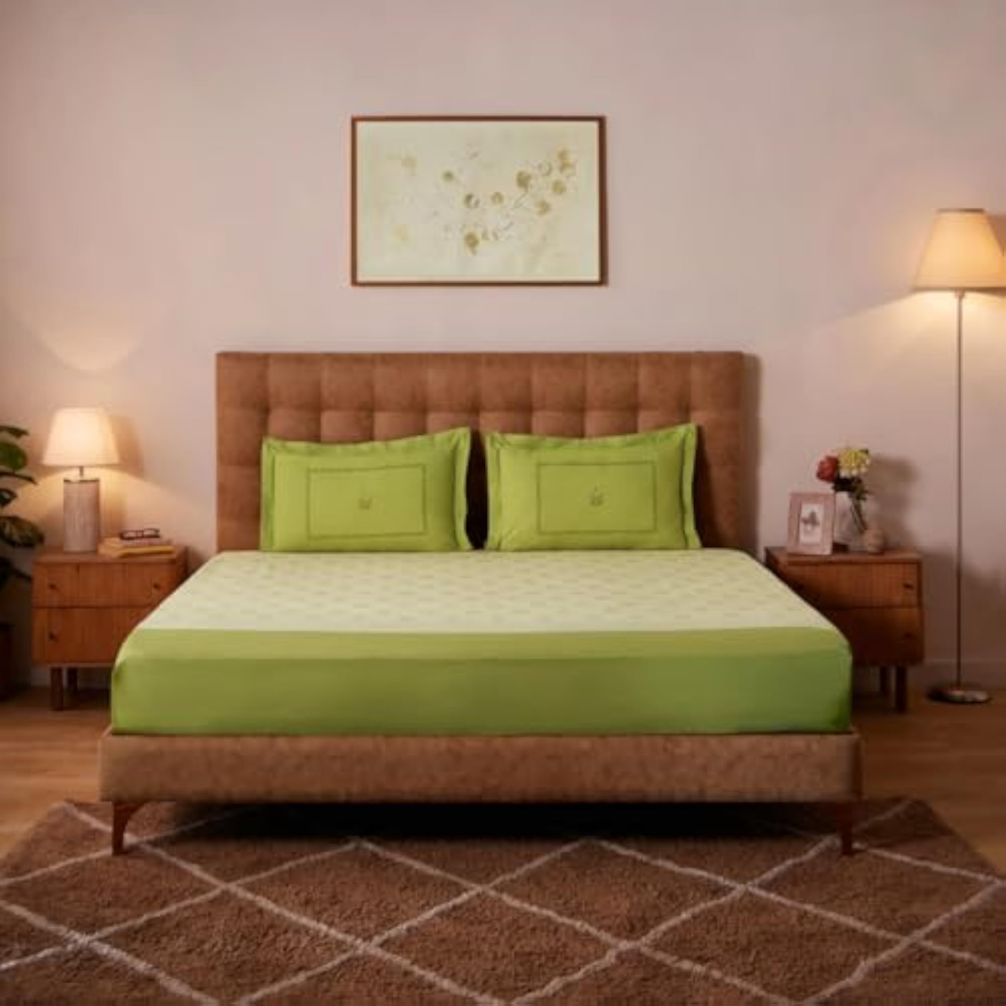 Cotton Bedsheet for Double Bed Queen Size with 2 Pillow Covers, 144 TC