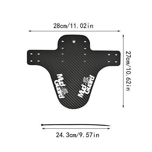 2 Pièces Garde Boue Vtt en Fibre de Carbone, Fibre de Carbone Garde-Boue Vtt Bike, Garde-Boue Avant ou Arrière Compatible, pour Bloquer la Boue sur les Vélos et les Vélos de Montagne, Rester Propre