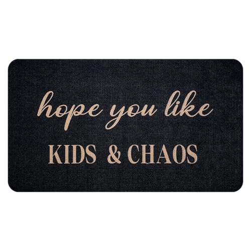 CHACHAHAER Hope You Like Kids & Chaos Funny Doormat Suitable for Outdoor, Door Mat, Suitable for Outdoor Entrances, Welcome Mat 30