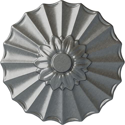 Image of Ekena Millwork CM09SHPLS 9 inchOD X 1 3 /8 inchP Shakuras Ceiling Medallion Fits Canopies Up to 1 3 /8 inch, Platinum