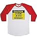 Shirtgoals Caution Extreme Jiu Jitsu Enthusiast Unisex Baseball Long Sleeve Tee White-Red X-Large