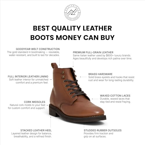 Image of Denali Men's Boot - Premium Full-Grain Leather Ankle Boot with Studded Outsole & Glove-Lined Interior
