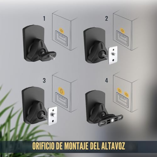 Soporte altavoces pared ajustable RICOO LH038-B pack de 2 en negro 7