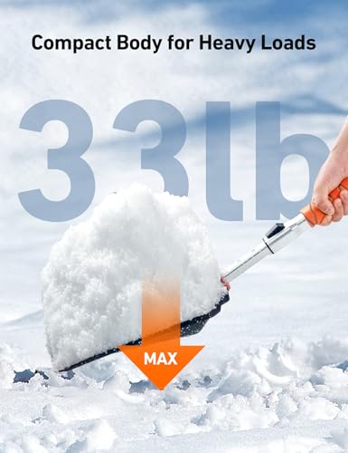 image for AstroAI Lightweight Snow Shovel for Car, Extendable Snow Shovel with T