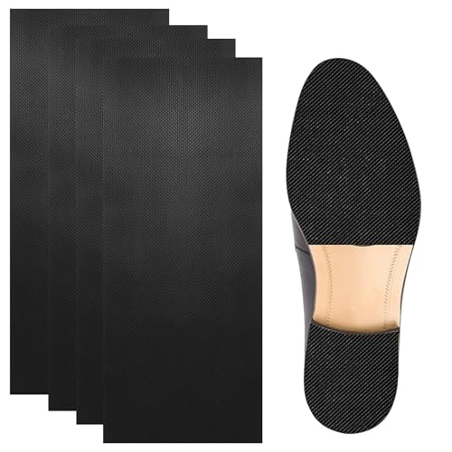 4 Stück Anti Rutsch Sohle Pads，Kann geschnitten werden Selbstklebende Rutschfester Gummischuhboden,Rauschunterdrückung und Schuhsohlen Protektoren(25X10CM)