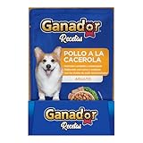Ganador Recetas Pollo a la Cacerola para perros adultos de todas las razas. Paquete con 22 piezas de 100 g c/u.