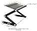 Executive Office Solutions Portable Adjustable Aluminum Laptop Desk/Stand/Table Vented Notebook-MacBook–Ergonomic Extra Wide Tray TV Bed Lap Tray Stand Up/Sitting-Black (T2B)