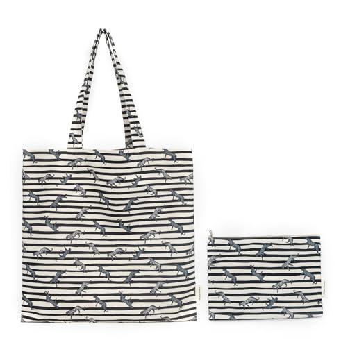 Mika Home 2 Pack Soft Velvet Tote Bag with Makeup Pouch,Black and White Stripes Printed Shoulder Bag for Women, Reusable Grocery Bag, Perfect for Shopping,Travel,Gym,Beach