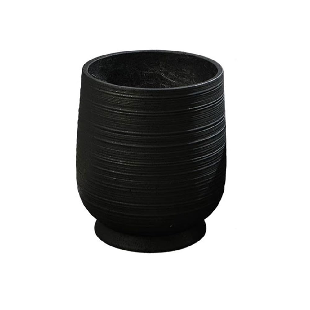 L8p2B5s7 Garden Pots Short Foot Plant Pot with Stripes Magnesium Clay Planter for Balcony Garden