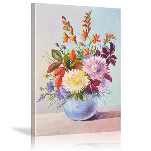 Peinture murale marguerites encadrée pour raviver un mur blanc