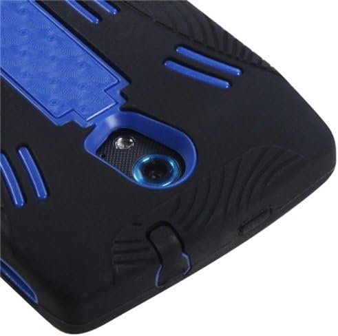 تړل view of the back of the MYBAT Symbiosis case, showing the camera cutout and the area around the kickstand, highlighting the precise cutouts for phone features.
