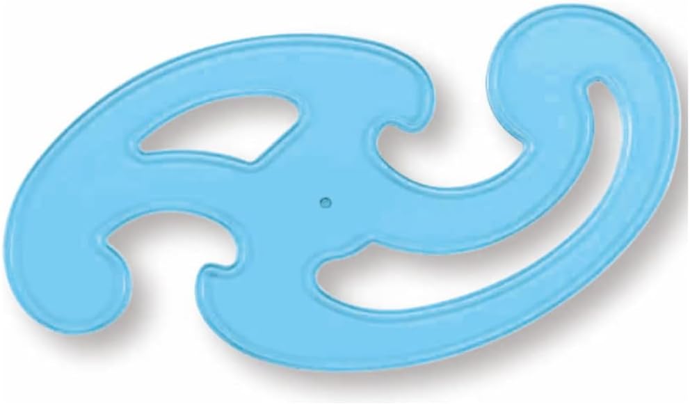 STAEDTLER Mars Professional French Curve Design Ruler Set for Pattern Making 6-Pack (6 Sets of 3 pcs), 3 Essential A B C Shapes, Blue Transparent Plastic with Inking Edge, 18 Count