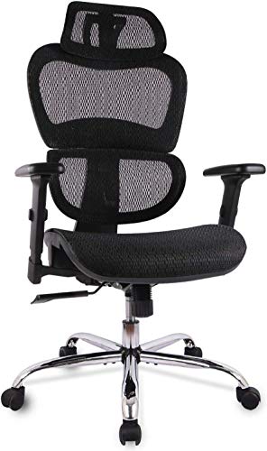 SMUGDESK Executive Office Chair Ergonomic Heavy Duty Adjustable Swivel Comfortable Rolling, Large, Black