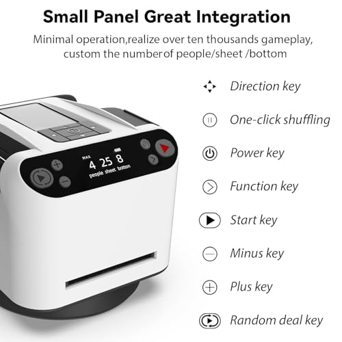 Image of Hop N Play 2-in-1 Automatic Card Shuffler Machine and Dealer, 360 Rotating 2 Decks Card Dealer, Playing Card Table Accessories for Poker Table, Blackjack and More