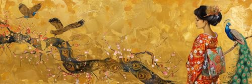 Diamond painting grand format 50x150cm | Cristal painting kit premium Geisha