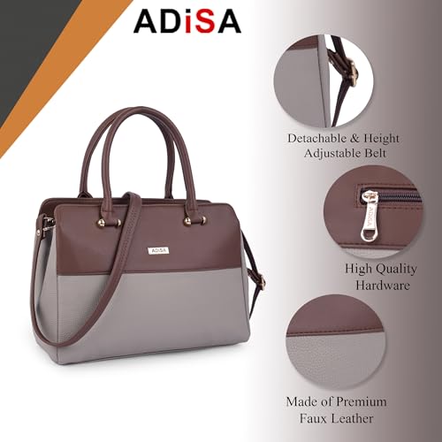 Image of ADISA Color Block handbag shoulder bag satchel for women and girls with sling belt (AD4088)