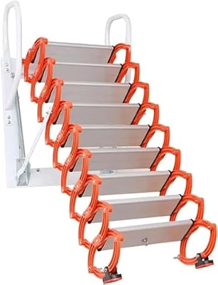 Alloy Attic Access Ladder Concertina Loft Ladder Outdoor Telescoping Ladder Ladder Wall-Mounted Folding Attic Stairs Stable Load-Bearing (2 2.5m/80)