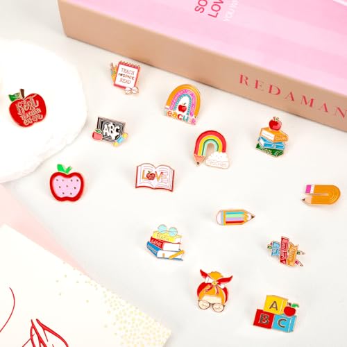 Image of SANNIX 60Pcs Teacher Pins, Appreciation Gifts Enamel Teacher Lapel Pins Back to School Pencil Book Blackboard Pin Badge Appreciation Brooch Pins for Clothes Bags Hats Accessories, 30 Styles
