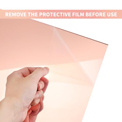 5pack Mirror Acrylic Sheets, 12" x 12" Opaque Glossy Mirror Plastic Sheet with 1/8 Inch(3mm) Thickness, Rigid Tinted Mirror Acrylic for Cutting, Sawing, Laser Cutting (5, Rose Gold, 12X12) - Image 3