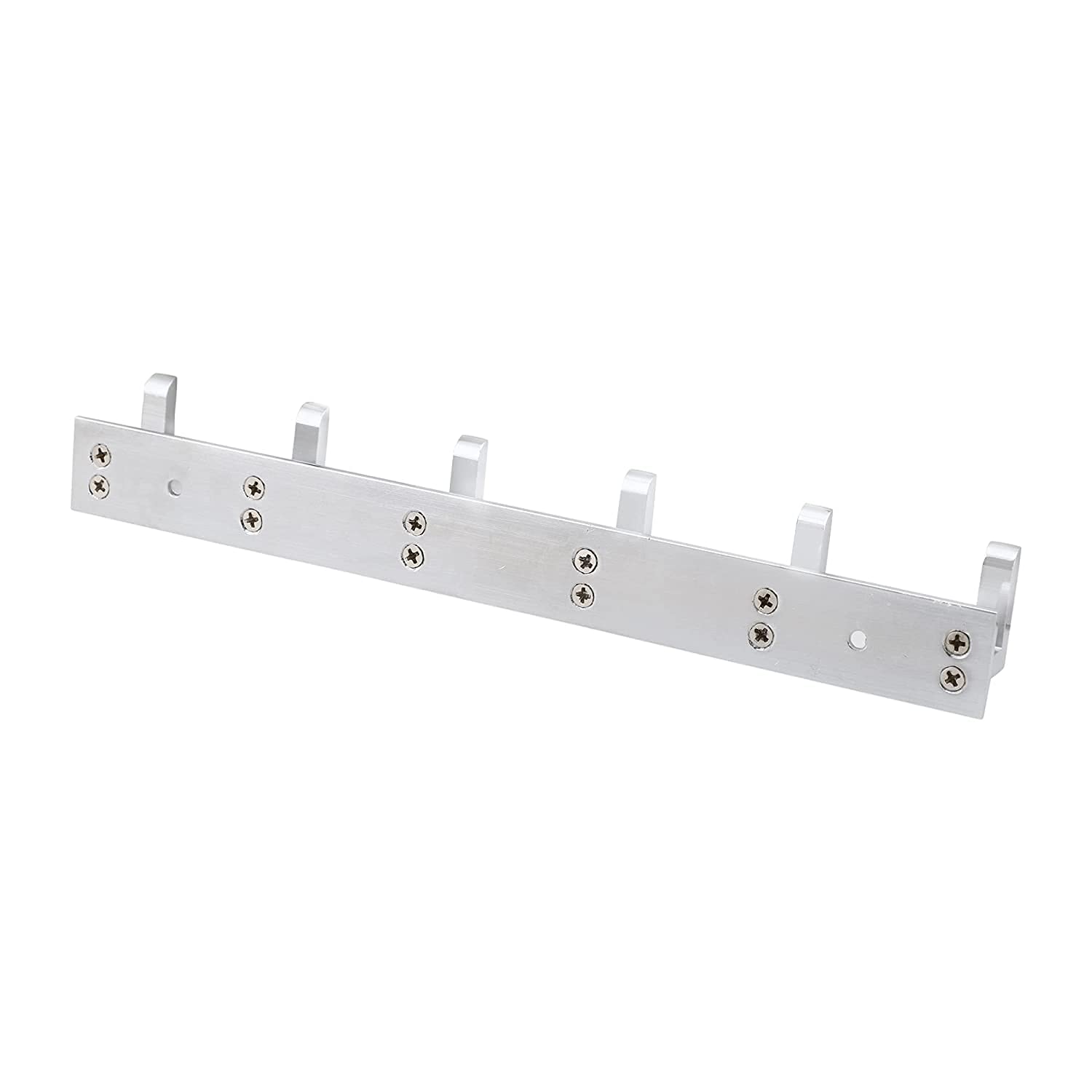 Alcott Exclusive Extra Long 40 cm Zinc 5 Pin Meta Hooks Hanger Door Wall Robe Hooks Rail (Silver Glossy) 1