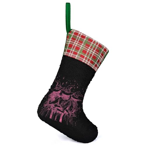In October We Wear - Calcetín de Navidad personalizado con lentejuelas que cambian de color, para colgar en el árbol de Navidad