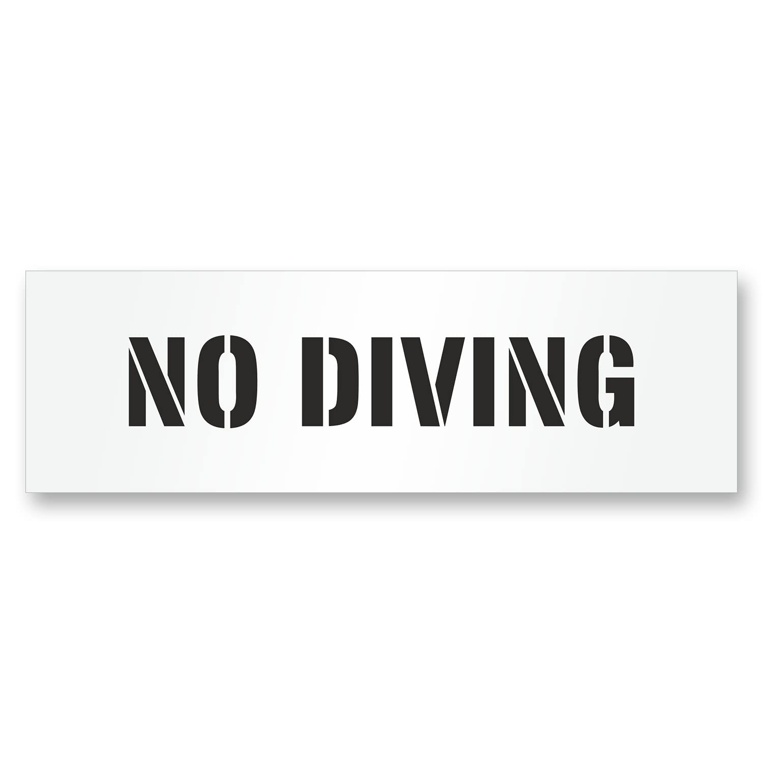SmartSign “No Diving” Stencil for Pools, 4 inch Tall Letters, Reusable, 63 mil Durable ABS Plastic, Burr-Free Edges, Easy To Clean