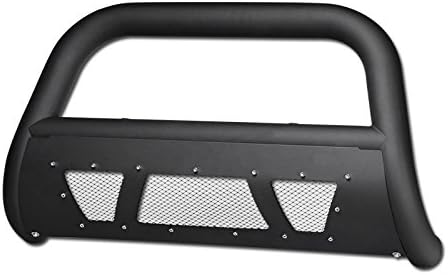 HS Power Matte Black Studded Laser Mesh Bull Bar Compatible with 88-00 Chevy C10 Truck/Suv C/K 1500/2500/3500, 88-98 Silverado, 92-99 Suburban, 92-94 Blazer, 95-99 Tahoe Models Brush Push Bumper Guard