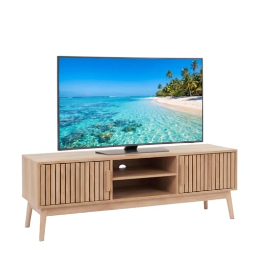 HOME DECO FACTORY - Meuble Télé Bas Klaus - Collection Natural Crush - Mobilier Contemporain - Design Élégant - Idéal pour Salon - Dimensions 117 x 48 x 40 cm -...