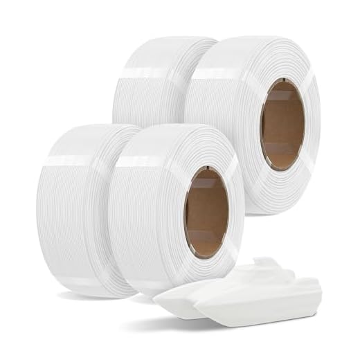 OVERTURE 4KG Bundle Refill PETG 3D Printer Filament 1.75mm, 4 Pack 1kg(2.2lbs), Refilament for Bambu Lab Reusable Spool, Accuracy +/- 0.02 mm, Fit Most FDM 3D Printers(White*4)