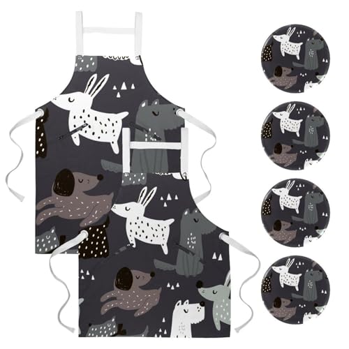 Tablier de serveuse pour cuisine et nettoyage restaurant lot de 2
