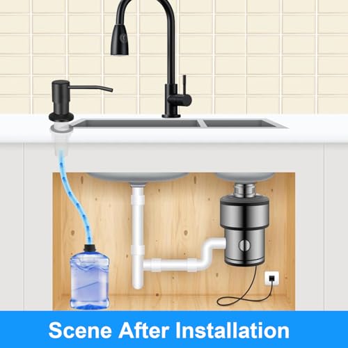 Image of Soap Dispenser Kitchen Sink, Sink Soap Dispenser, 47 inch Extension Tube kit, Dish Soap Dispenser Pump, No Need More Refills (Black)