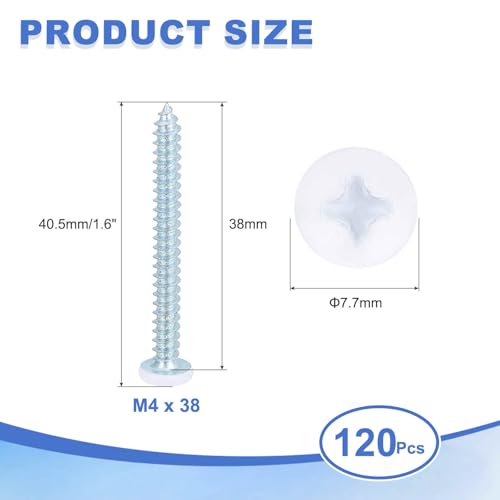 Tornillos Autorroscantes Pan M4 x 38mm Pack 120 piezas miniatura 2