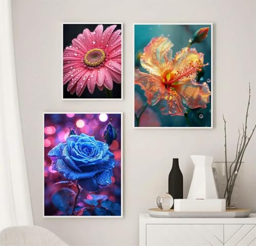 Botanical roses lilies posters picture pour décoration murale 3pcs
