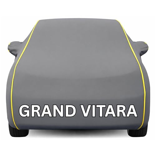 Image of Kayme Premium Grey Grand Vitara Car Cover Waterproof for (All Models & Variants - Petrol, Diesel, CNG & EV) Custom Fit with Mirror Pockets |All-Weather Protection - Outdoor Car Body Cover