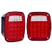 DOT Complied 38 LED Jeep style Universal Tail Brake Turn Stop Licence Back up Lights for Truck Trailer Boat Jeep etc,12V Stud Mounted Lamps,Pack of 2