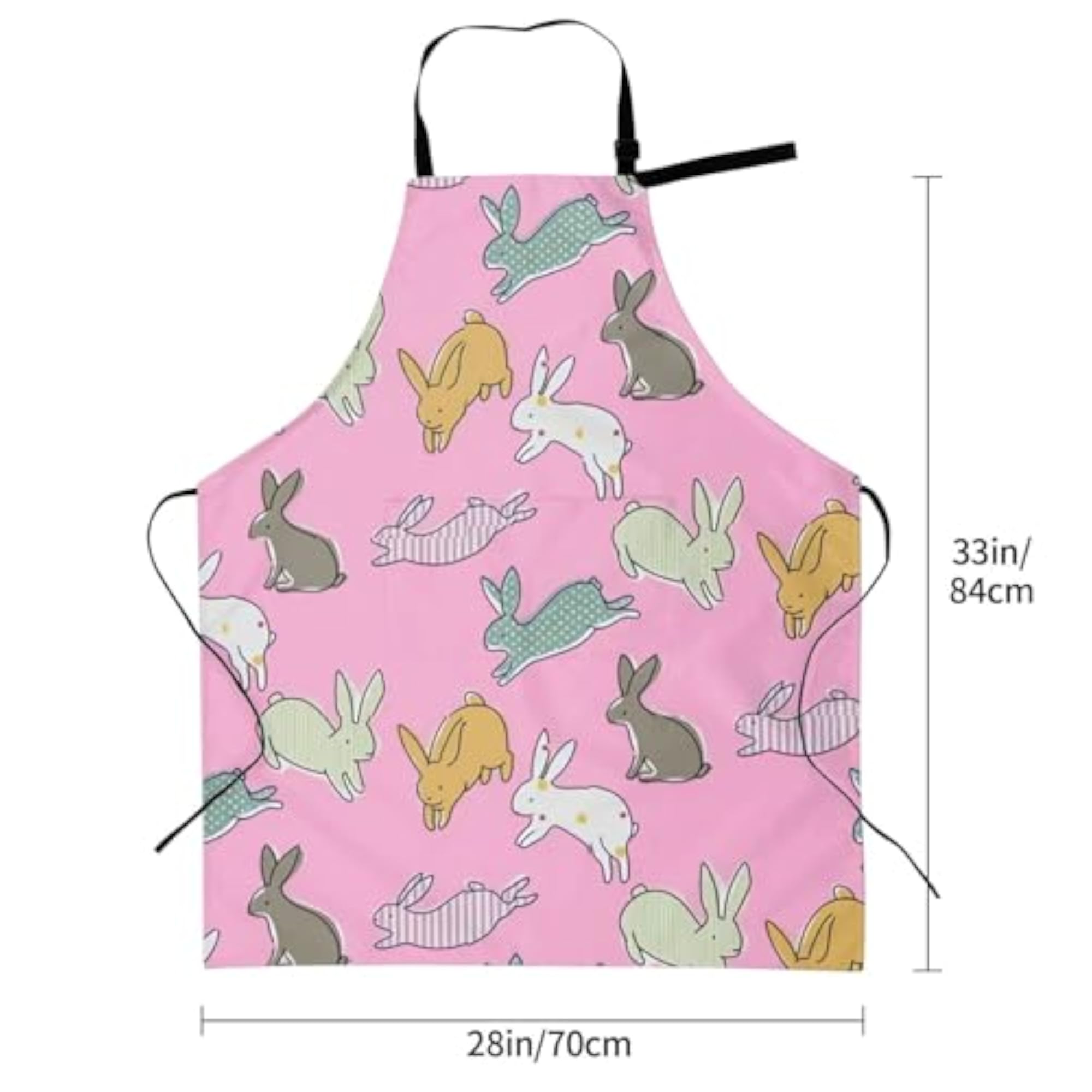 Easter Bunny Egg Pattern Print Adjustable Kitchen Apron