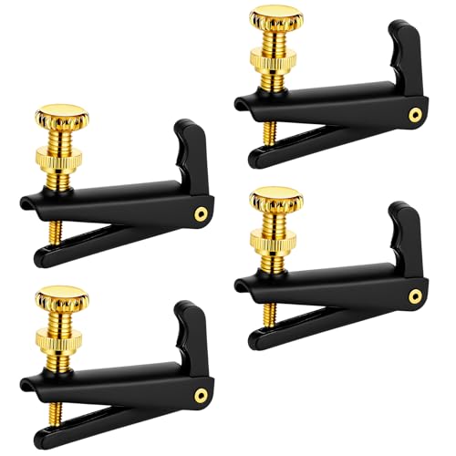 Violin Fine Tuners 4 Pcs Stainless Metal (Black Gold)