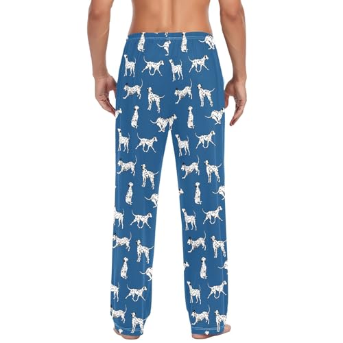 Men's Cotton Pajama Pants Soft Comfy Sleep & Lounge Dalmatian Dogs Pjs Bottoms with Pockets2