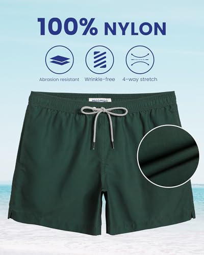 Image of MaaMgic Mens Slim Fit Quick Dry Short Swim Trunks with Mesh Lining
