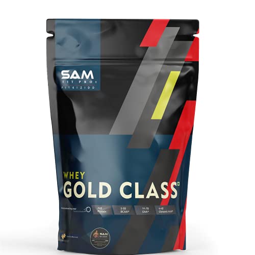 Image of SamFit Pro Gold Class Whey Protein | Vanilla Mexican | 2 Lbs | 907 Grams | 24 Gram Protein per Scoop | USA made Whey| 0g Trans Fat | Keto Friendly Protein Powder, For Fat loss and Maintaining Lean Muscles|